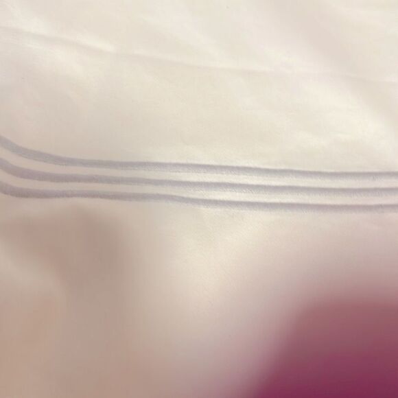 Land’s End Supima Cotton 400 Count duvet cover White Gray Fog stripe King size - Picture 6 of 7